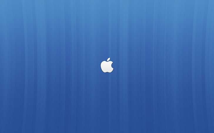 blue and white wooden wardrobe, Apple Inc., copy space, white color, HD wallpaper