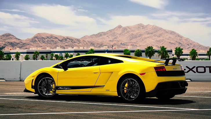 yellow car, Lamborghini, transportation, mode of transportation, HD wallpaper