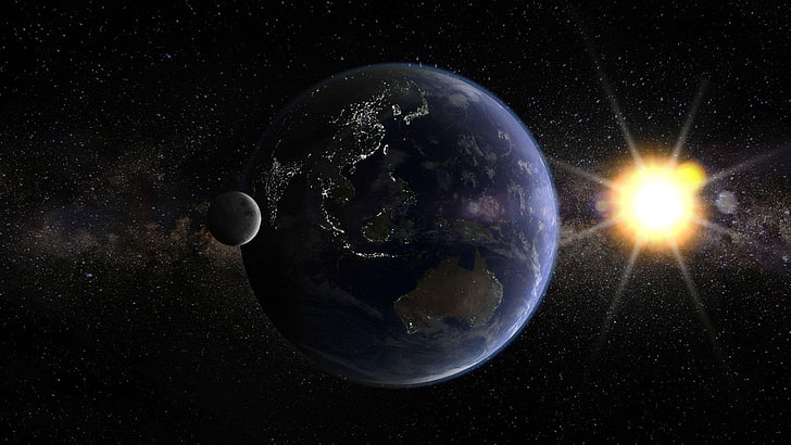 1125x2436px Free Download Hd Wallpaper Earth Sun Moon Globe