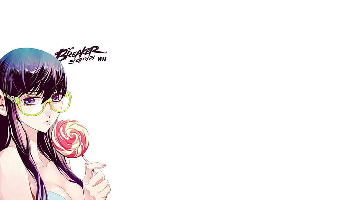 anime woman character holding lollipop digital wallpaper, The Breaker