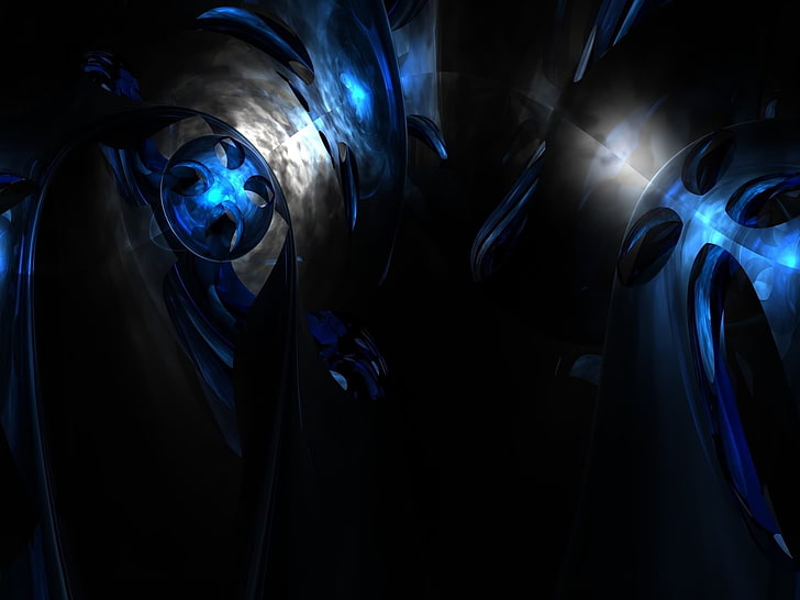CGI, abstract, digital art, render, blue, motion, night, party - social event