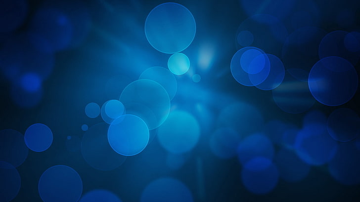 blue bokeh digital wallpaper, background, drops, light, circles, HD wallpaper