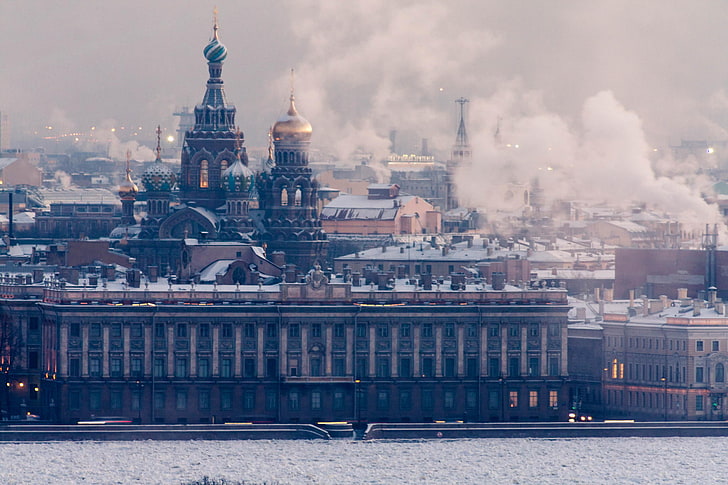 high-rise concrete buildings, Peter, Saint Petersburg, Russia, HD wallpaper