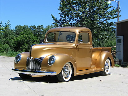 Hd Wallpaper Classic Ford Hot Rod Brown Vintage Single Cab Pick Up Truck Wallpaper Flare
