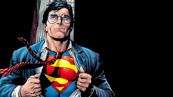 Superman - Clark Kent, fantasy, comics, eyeglasses, front view