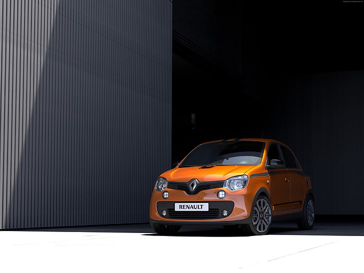 orange, hot hatch, Renault Twingo GT, HD wallpaper