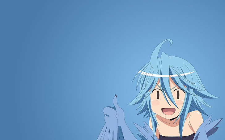 blue-haired female anime character illustration, Monster Musume no Iru Nichijou