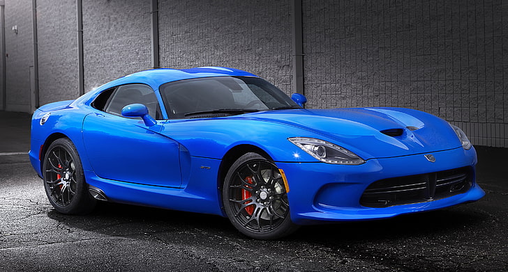 blue Dodge Viper coupe, 2015, srt, gts, car, sports Car, land Vehicle