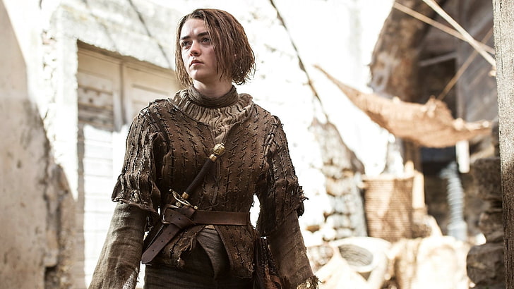 Arya Stark, Game of Thrones, TV, standing, young adult, focus on foreground, HD wallpaper