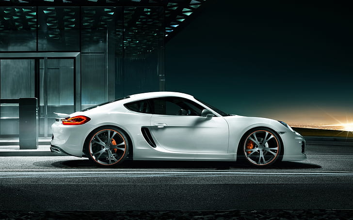 HD wallpaper: Porsche Cayman white car, dusk | Wallpaper Flare