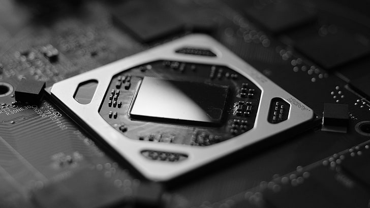 microchip, AMD, Polaris, PCB, technology, close-up, indoors