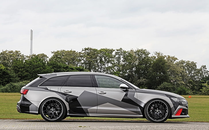 silver and gray 5-door hatchback, Schmidt Revolution, Audi, Audi RS6 Avant, HD wallpaper
