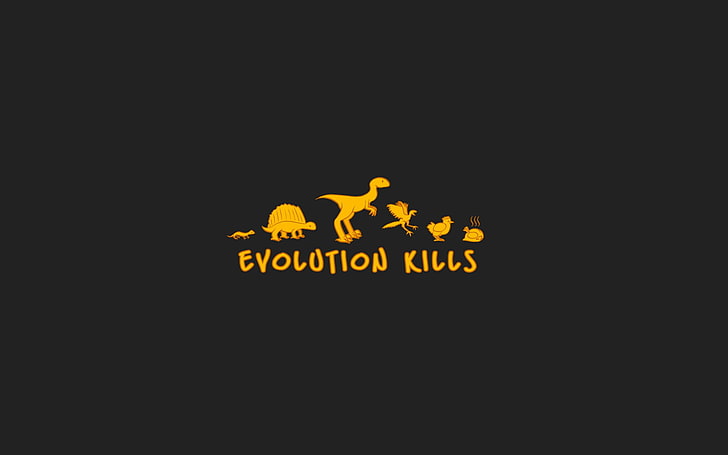 evolution kill illustration, humor, dark humor, animals, minimalism, HD wallpaper