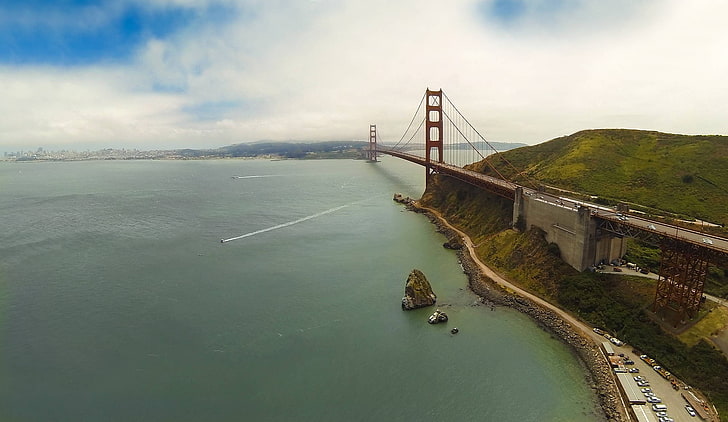 Golden Gate Bridge, water, bridge - man made structure, transportation, HD wallpaper