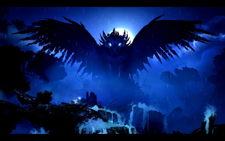 blue dragon wallpaper, video games, Ori and the Blind Forest, HD wallpaper