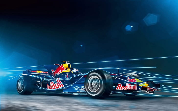 Red Bull Formula 1, blue redbull printed formula one, sport, speed