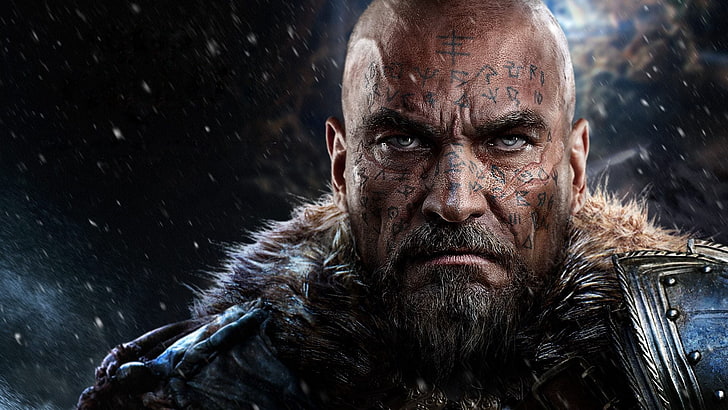 Lords of the Fallen Game HD Wallpaper 08, man's face tattoo, portrait