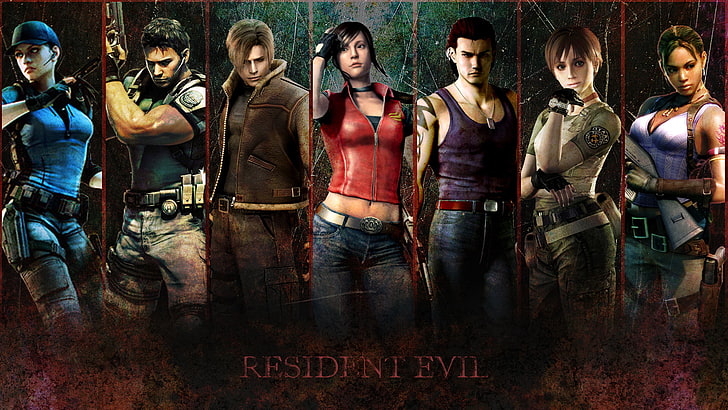 Resident Evil digital wallpaper, Biohazard, Jill Valentine, Leon Scott Kennedy