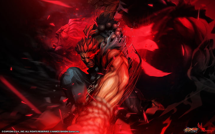 Akuma illustration, Street Fighter, Capcom, red, motion, arts culture and entertainment, HD wallpaper