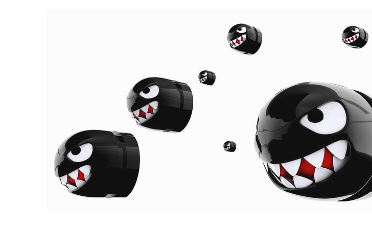 black and white dome light, Mario Bros., Bullet Bill, video games, HD wallpaper