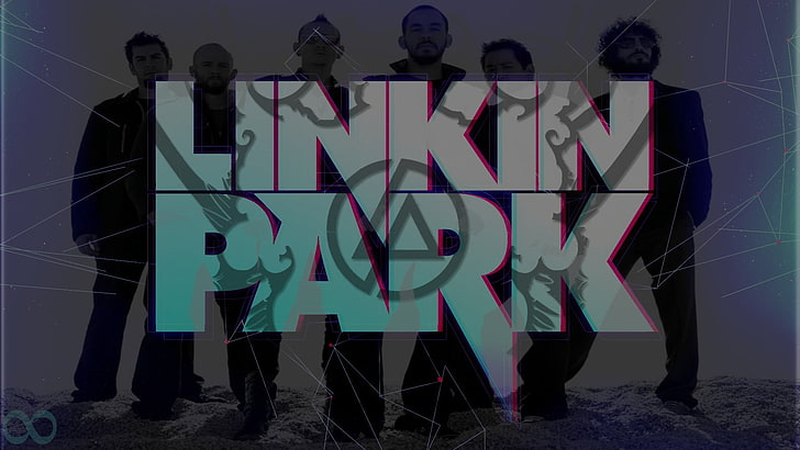black and white wooden table, Linkin Park, full length, group of people