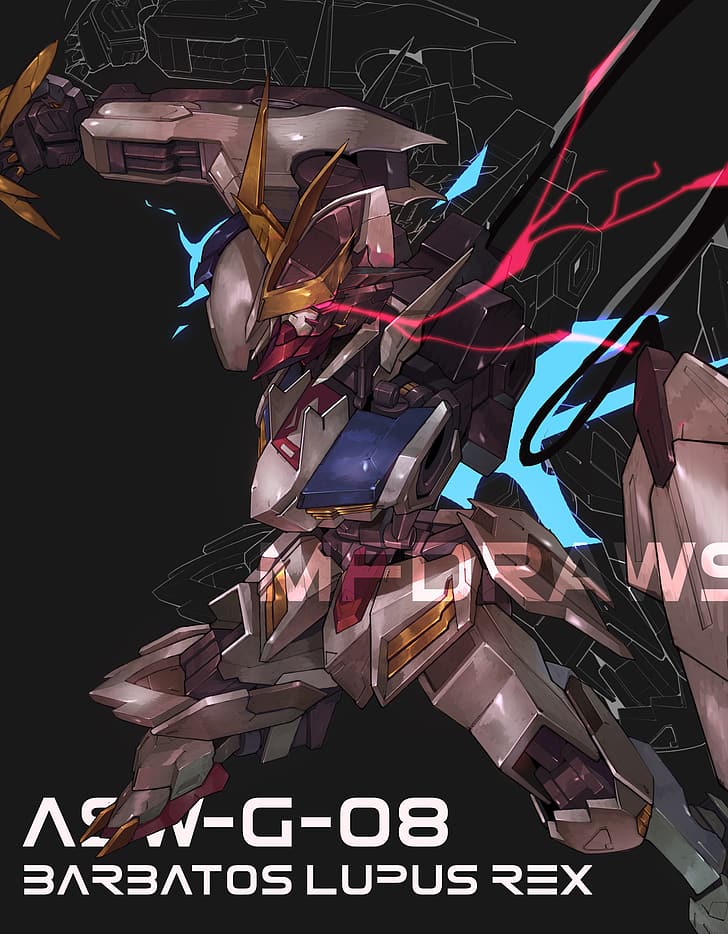 anime, mechs, Gundam, Super Robot Taisen, Mobile Suit Gundam: Iron-Blooded Orphans, HD wallpaper