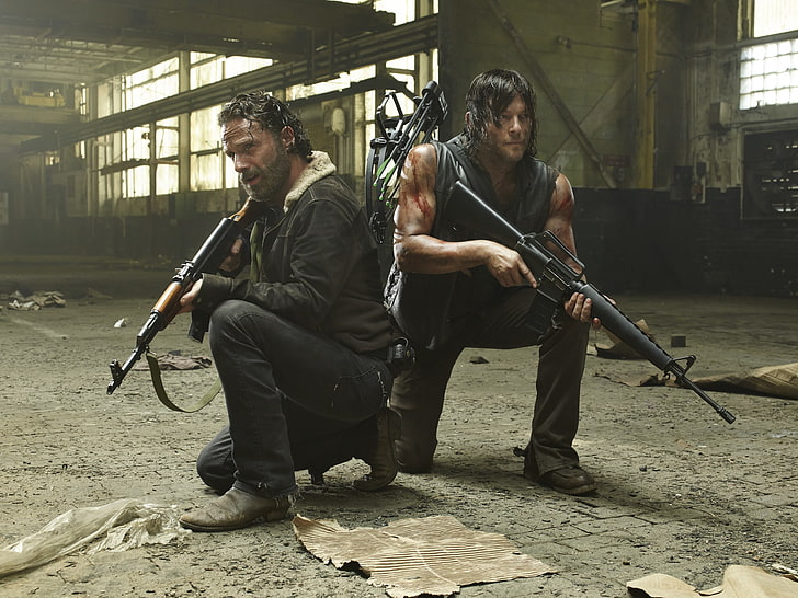 Hd Wallpaper Daryl Dixon And Rick Grimes The Walking Dead Tv Young Men Wallpaper Flare