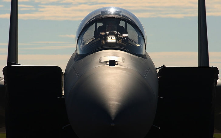 close up photography of gray fighter plane, aircraft, military, HD wallpaper