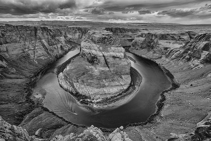 grayscale  Grand Canyon  Arizona, United States, arizona, Boat, HD wallpaper