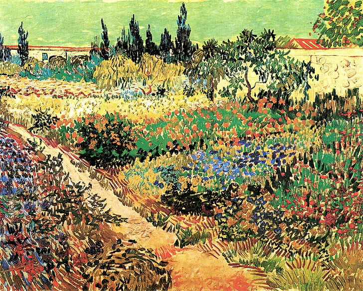flowers, Vincent van Gogh, Flowering Garden, with Path
