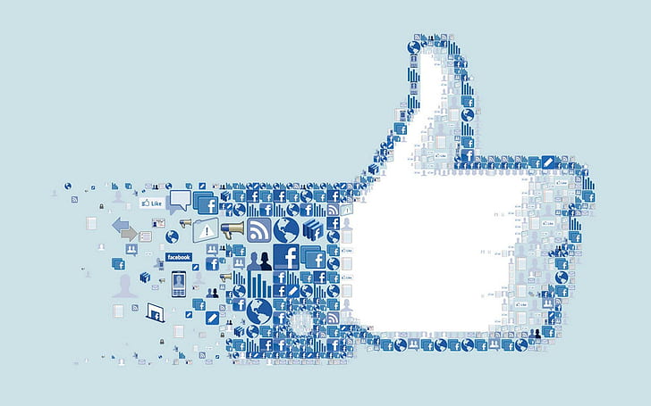 Facebook like, blue facebook like icon, computers, 1920x1200, HD wallpaper