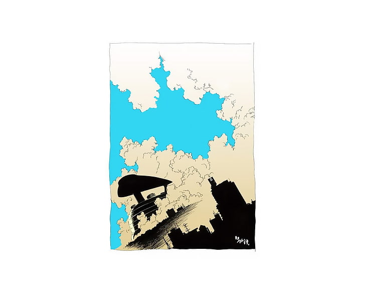 anime, FLCL, map, world map, white background, no people, cut out