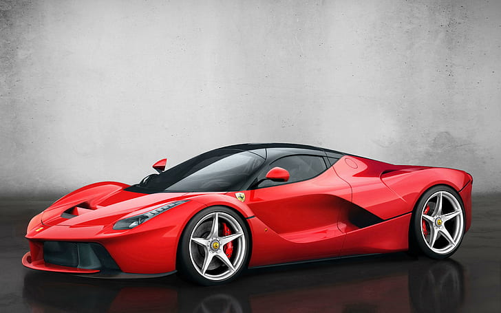 2014 Ferrari Laferrari, red ferarri sports car, cars