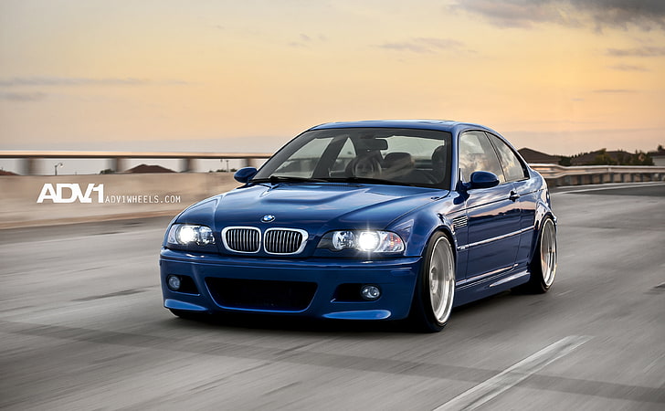 ADV.1 Blue BMW M3 e46 HD Wallpaper, blue BMW 3-series coupe, Cars, HD wallpaper
