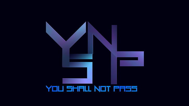 You Shall Not Pass logo, abstract, The Lord of the Rings, blue