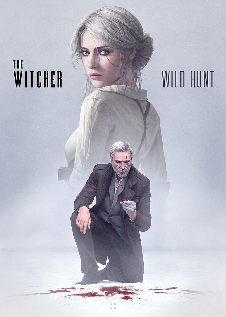 The Witcher Wild Hunt poster, The Witcher 3: Wild Hunt, artwork, HD wallpaper