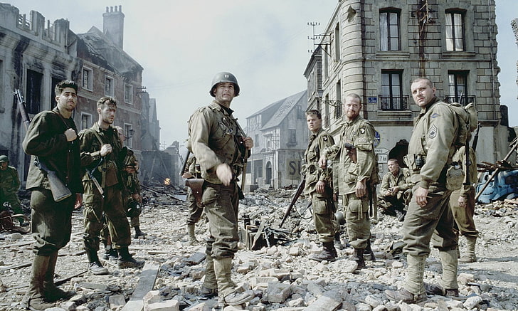 Movie, Saving Private Ryan, group of people, armed forces, real people