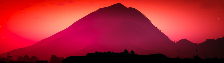 grand theft auto v 4k cool wallpaper pc, sky, silhouette, beauty in nature, HD wallpaper