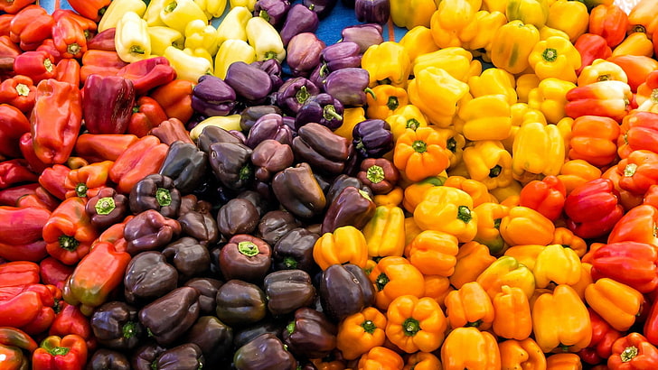 vegetables, Pepper, market, choice, variation, large group of objects, HD wallpaper