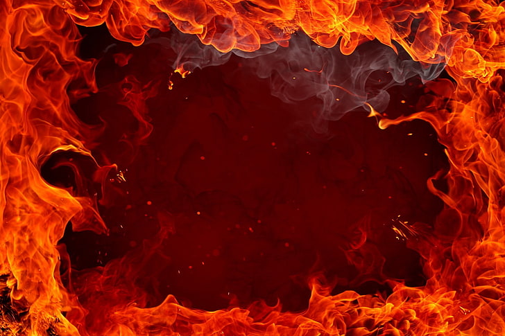 flames, red, orange color, heat - temperature, no people, burning, HD wallpaper