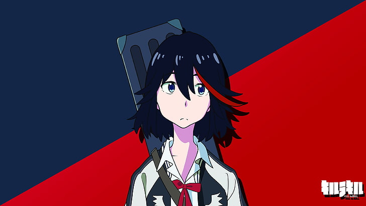 Kill la Kill, Matoi Ryuuko, anime girls, one person, colored background
