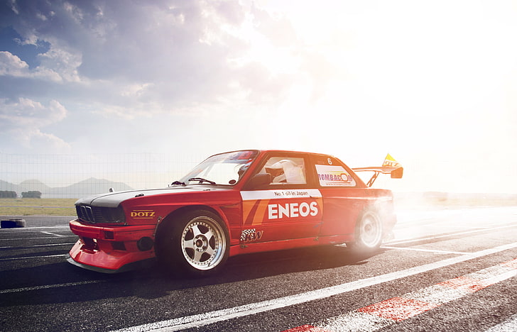 Hd Wallpaper Red Racing Car Bmw Turbo Tuning The 3 Series E30 Drift Wallpaper Flare