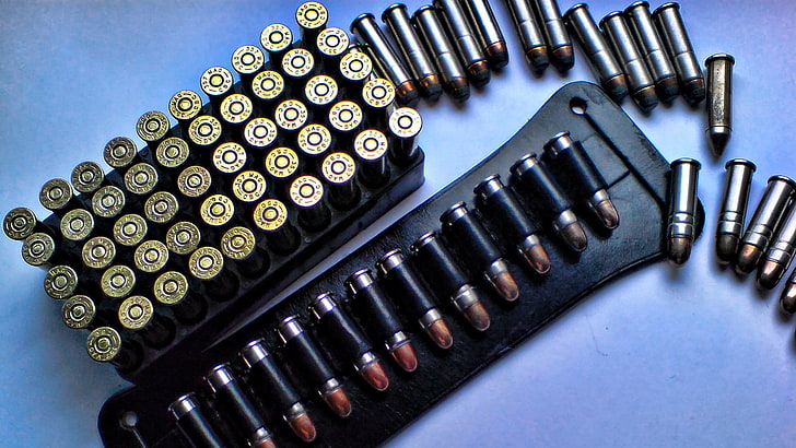 ammunition, weapon, military, ammobelt, indoors, typewriter, HD wallpaper