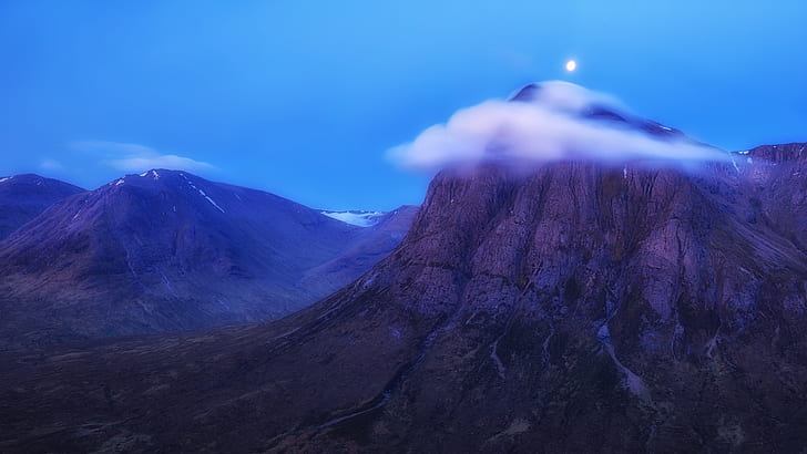 mountains, blue, peak, Scotland, Scottish Highlands