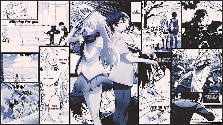 Your Lie in April Kaori Music Kousei Anime, shigatsu wa kimi no uso, cg  Artwork, manga, computer Wallpaper png