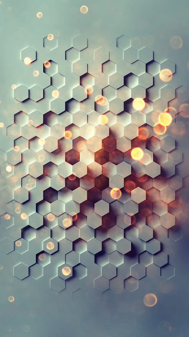 hexagon, portrait display, geometry, HD wallpaper