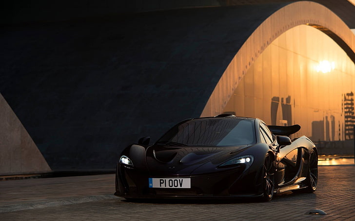 black coupe, car, McLaren P1, mode of transportation, motor vehicle