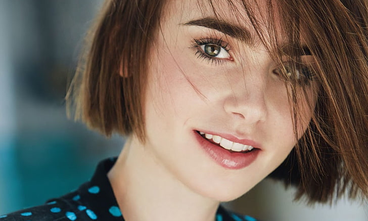 Celebrity Hair Makeover Lily Collins Adds Extensions to Her Short Haircut   Glamour