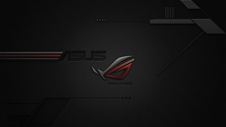 Asus poster, Republic of Gamers, sign, indoors, no people, red, HD wallpaper