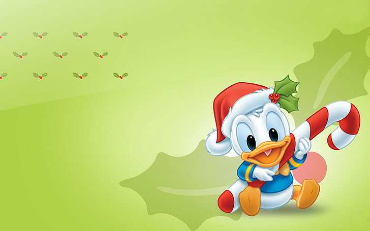 Disney Cartoon Mickey, Donald Duck illustration, Cartoons, green, HD wallpaper